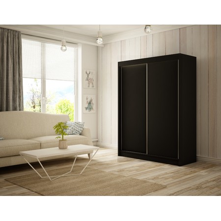 Kvalitní Šatní Skříň Bergo 250 cm Černý mat Furniture