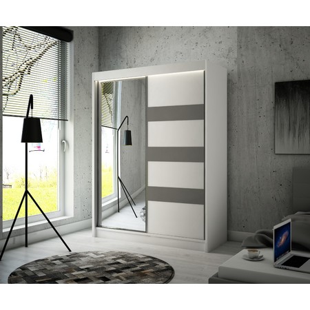 Kvalitní Šatní Skříň Lotse 250 cm Černá Dub Craft/ Bílý Mat Furniture