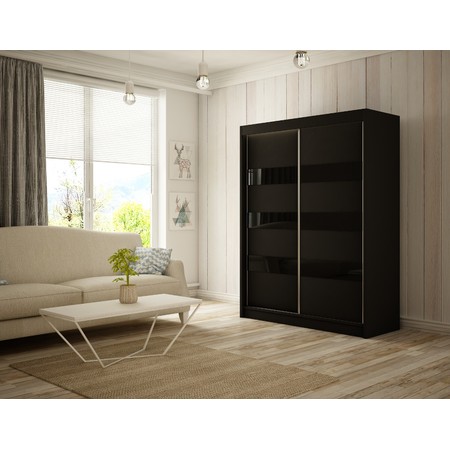 Kvalitní Šatní Skříň Solit 250 cm Černý Mat Furniture