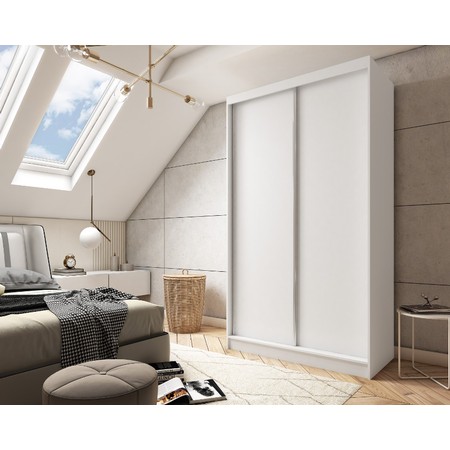 Kvalitní Šatní Skříň bez zrcadla 180 cm Bílá Furniture