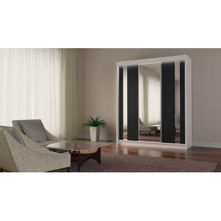 Kvalitní Šatní Skříň Gracja 180 cm Bílá/černá Furniture