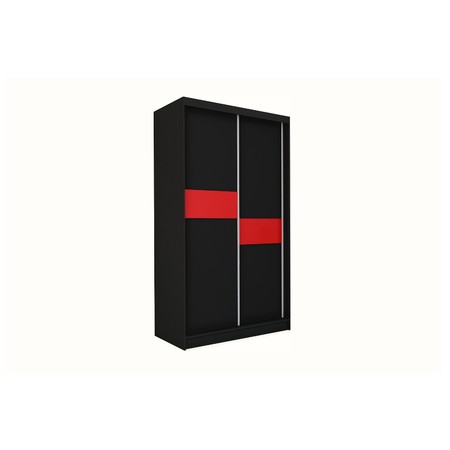 Kvalitní Šatní Skříň Livia 200 cm Černá/červená Furniture