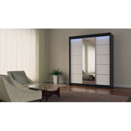 Kvalitní Šatní Skříň Makira 180 cm Černá/bílá Furniture