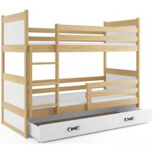 Gyerek emeletes ágy RICO 200x90 cm Fehér Fenyő BMS