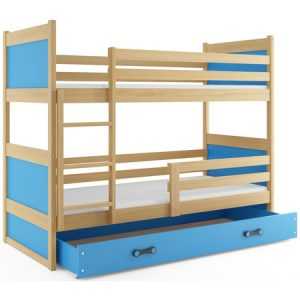 Gyerek emeletes ágy RICO 200x90 cm Kék Fenyő BMS