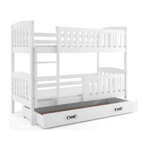 Gyerek emeletes ágy KUBUS tárolóhellyel 80x190 cm - fehér Fehér BMS
