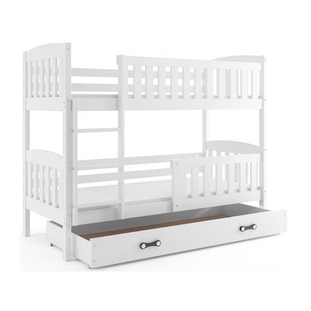 Gyerek emeletes ágy KUBUS tárolóhellyel 90x200 cm - fehér Fehér BMS