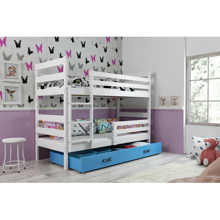 Gyerek emeletes ágy ERYK 160x80 cm Kék Fehér BMS