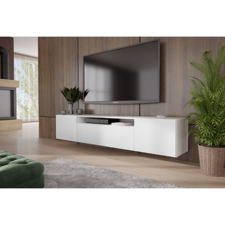 Függesztett TV asztal RTV Cleo 200 cm Fehér Furniture