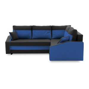 Sarok kinyitható ülőgarnitúra GRANDE PLUS - mikro Jobb Fekete / Sötét kék SG-nábytek