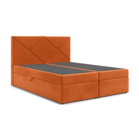 Kárpitozott ágy VERDE 160x200 cm Narancssárga RIMALL