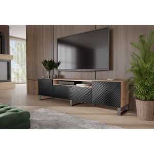 TV asztal RTV Neo 180 cm Kézműves tölgy / Fekete Furniture