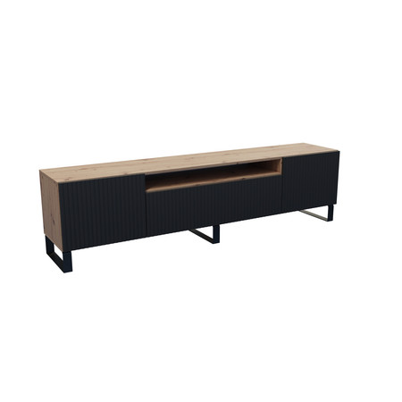 TV asztal RTV Remo 180 cm Fekete / Kézműves tölgy Furniture