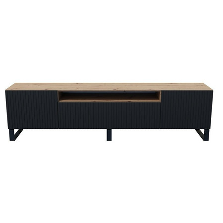 TV asztal RTV Remo 200 cm Fekete / Kézműves tölgy Furniture