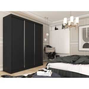 Gardróbszekrény tükör nélkül (180 cm) Fekete Furniture