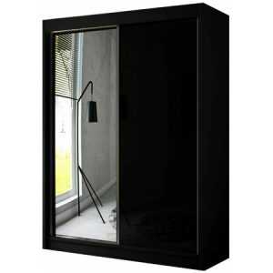Velis Gardróbszekrény - 150 cm Fekete / matt Fehér Furniture