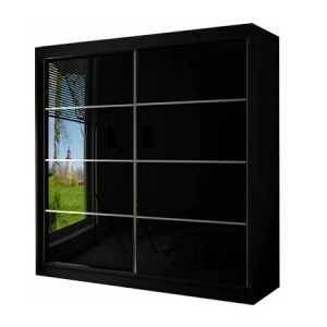 Peak III Gardróbszekrény (250 cm) Fekete Fehér/matt Furniture
