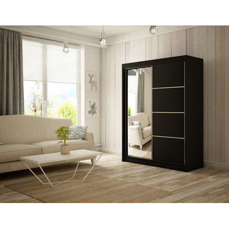 Pako Gardróbszekrény - 200 cm Fekete / matt Furniture