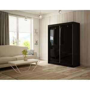 Peak Gardróbszekrény - 200 cm Fekete Fekete / matt Furniture