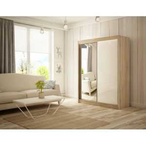 Velis Gardróbszekrény - 200 cm Sonoma tölgy Fehér Furniture