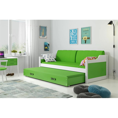 Gyermek kanapé ágy David kihúzható ággyal 90x200 cm - fehér BMS