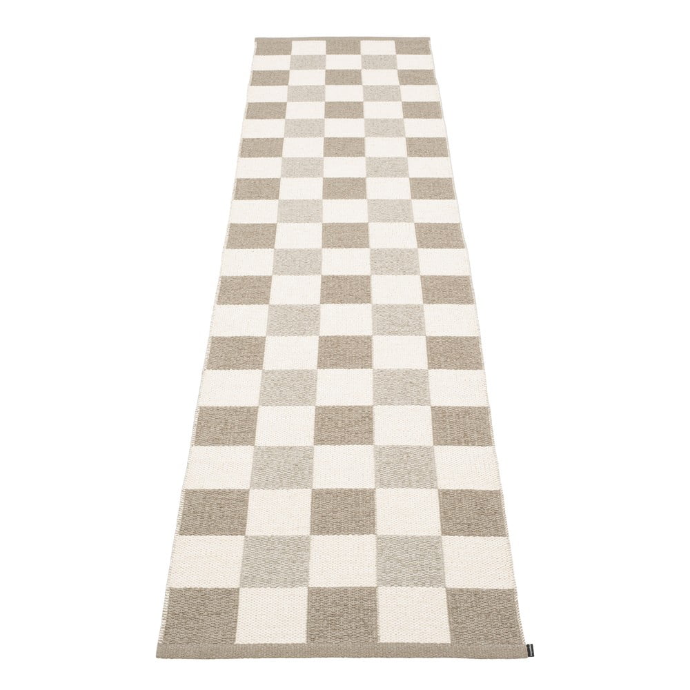 Bézs-krémszínű kültéri-beltéri futószőnyeg 70x300 cm Pix Dark Linen – Pappelina