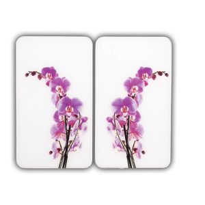 Edzett üveg tűzhely fedőlap szett 2 db-os 30x52 cm Orchid – Wenko