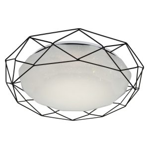 Fehér LED mennyezeti lámpa fém búrával 43x43 cm Sven – Candellux Lighting