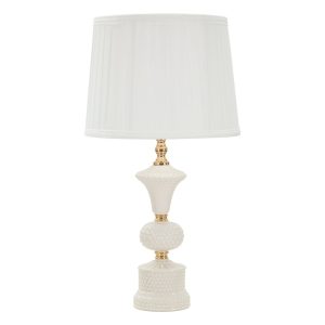 Fehér asztali lámpa textil búrával (magasság 57 cm) Caserta – Mauro Ferretti