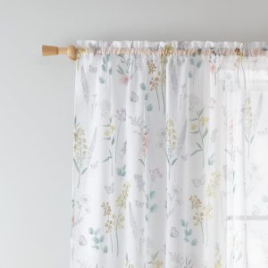 Fehér átlátszó függöny 140x229 cm Emilia Floral – Catherine Lansfield