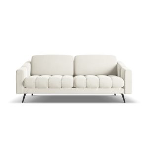 Fehér bársony kanapé 202 cm Nalu – Makamii