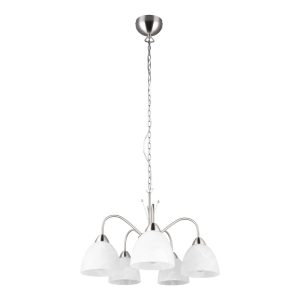 Fehér-ezüstszínű függőlámpa üveg búrával ø 55 cm Dobby – Trio