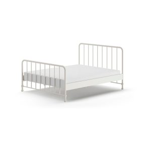Fehér fém franciaágy ágyráccsal 160x200 cm BRONXX – Vipack