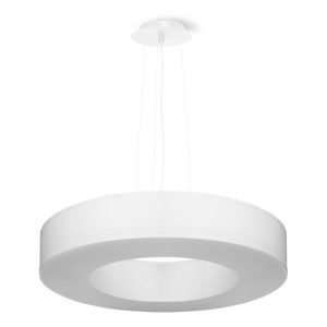 Fehér függőlámpa textil búrával ø 50 cm Galata Slim – Nice Lamps