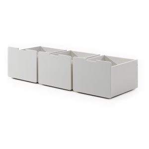 Fehér gyerekágy alatti fiók szett 3 db-os Pino – Vipack