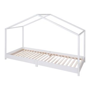 Fehér házikó alakú gyerekágy 90x200 cm Montessori – Roba