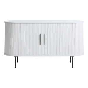 Fehér komód tolóajtóval 120x76x45 cm Nola – Unique Furniture