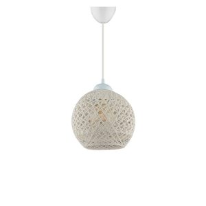 Fehér-krémszínű függőlámpa textil búrával ø 22 cm – Opviq lights