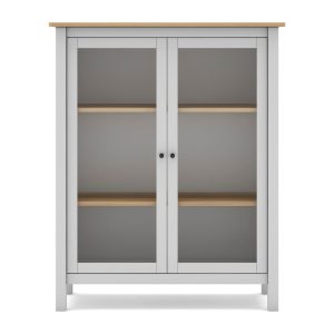 Feh&eacute;r-nat&uacute;r sz&iacute;nű borovi fenyő t&aacute;lal&oacute;szekr&eacute;ny 90x110 cm Misti &ndash; Marckeric