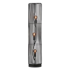 Fekete állólámpa (magasság 113 cm) Cage – Fischer & Honsel