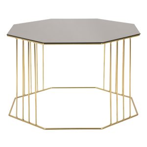Fekete-aranyszínű dohányzóasztal ø 45 cm Octagon - Mauro Ferretti