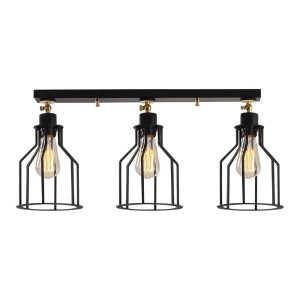 Fekete-aranyszínű mennyezeti lámpa fém búrával ø 17 cm Alacati – Opviq lights