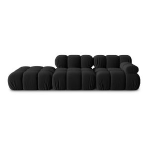 Fekete bársony kanapé 282 cm Bellis – Micadoni Home
