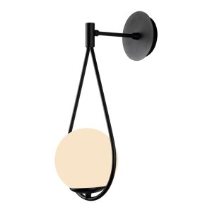Fekete fali lámpa ø 15 cm Arch – Squid Lighting