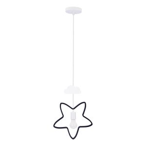 Fekete-fehér gyerek lámpa fém búrával Single – Candellux Lighting