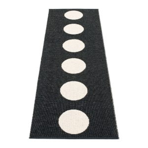 Fekete-fehér kültéri-beltéri futószőnyeg 70x225 cm Vera Black – Pappelina