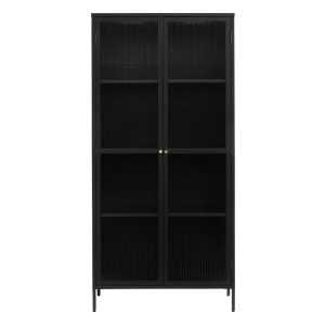 Fekete fém tálalószekrény 90x190 cm Bronco – Unique Furniture
