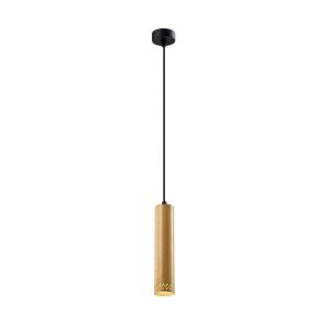 Fekete függőlámpa fa búrával ø 7 cm Tubo – Candellux Lighting