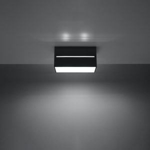 Fekete mennyezeti lámpa fém búrával 10x20 cm Lorum – Nice Lamps