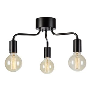 Fekete mennyezeti l&aacute;mpa f&eacute;m b&uacute;r&aacute;val 38x38 cm Avery &ndash; Marksl&ouml;jd